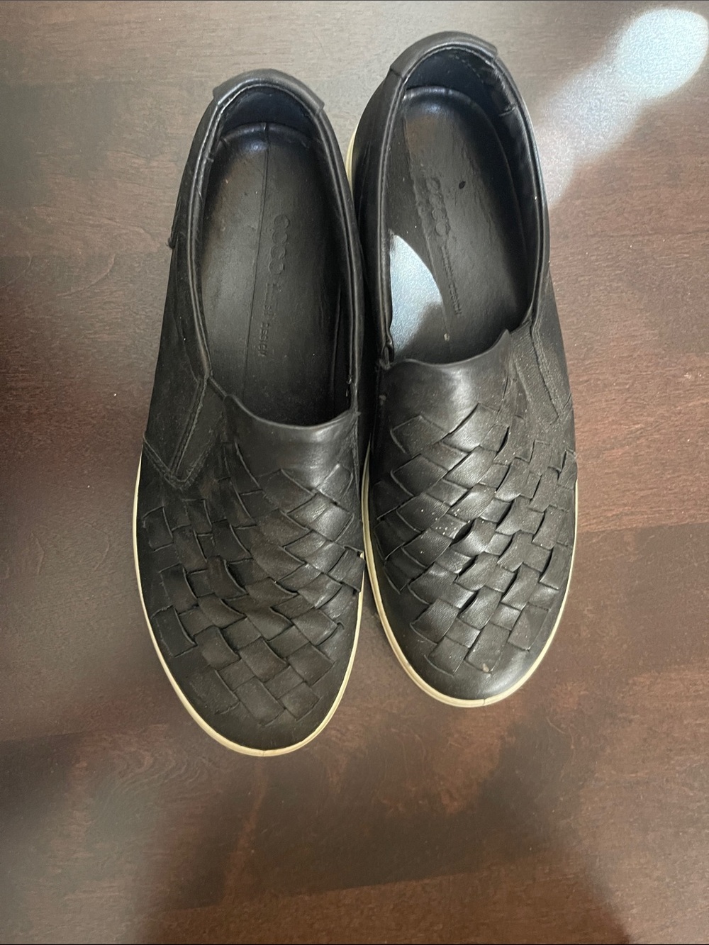 Ecco Black Woven Slip-On Flats